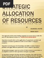 Strategic Allocation of Resources