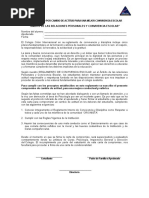 Carta Compromiso Por Cambio de Actitud para Una Mejor Convivencia Escolar