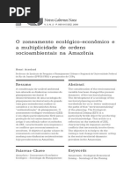 O Zoneamento Ecológico-Econômico e A Multiplicidade de Ordens Socioambientais Na Amazônia