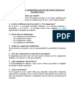 Cuestionario de Administracion de Recursos Humanos Examen Final