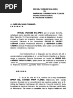 Divorcio de Miguel Vazquez Salgado