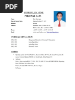 Curriculum Vitae Toto Oktavianto Update - Project Supervisor