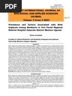 Prevalence and Factors Associated With Birth Asphyxia Among Newborns in Fort Portal Regional Referral Hospital Kabarole District Western Uganda