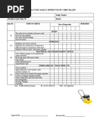 Compactor Daily Inspection Checklist