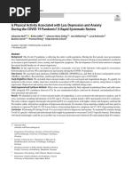 A Atividade Física Está Associada A Menos Depressão e Ansiedade Durante A Pandemia de COVID-19 Uma Revisão Sistemática Rápida.