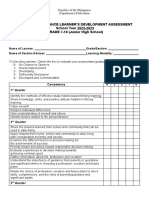 Homeroom Guidance Learner's Development Assessment For Grade 9