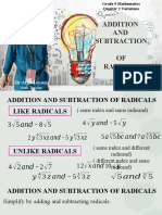 Addition and Subtraction of Radicals 