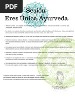 Sesion Eres Unica Ayurveda