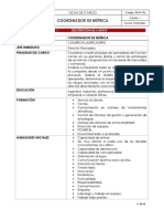 Ficha de Cargo 106 - Coordinador de Metrica