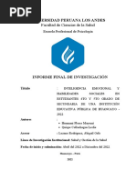 Inteligencia Emocional y Habilidades Sociales en Estudiantes 4to y 5to Grado de Secundaria de Una Institución Educativa Pública de Huancayo - 2022