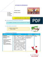 D1 A2 SESION P. SOCIAL Proclamación de La Independencia.