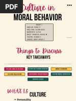 Culture in Moral Behavior - Group 1