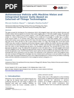 Autonomous Vehicle With Machine Vision and Integrated Sensor Suite Based On Internet-of-Things Technologies