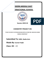 Chemistry Project On Study of Effect of Potassium Bisulphite As Food Pre Servative Under Various Conditions