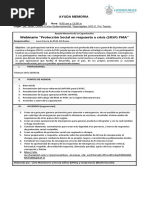 Ayuda Memoria Capacitación Protección Social en Respuesta A Crisis (SRSP) PMA