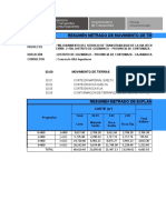 Resumen Metrado de Movimiento de Tierras