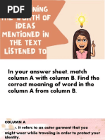 Determine The Worth of Ideas Mentioned in The Text Listened To