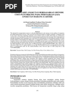 Analisis Tarif Angkutan Berdasarkan Metode Cost Plus Pricing Pada Perusahaan Jasa Angkutan Barang (Carter)