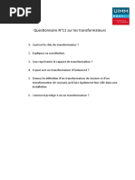 Questionnaire N 11 Sur Les Transformateurs