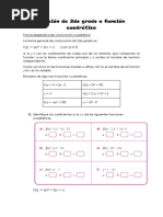 Función de 2do Grado o Cuadrática