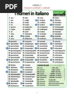 UNITA' 3 Lingua Italiana: I Numeri Cardinali e Ordinali - Docx Livello Principianti