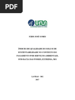 Índices de Qualidade Do Solo e de Sustentabilidade A Sub-Bacia Das Posses, Extrema-MG