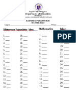 Answer Sheet Kadwang Pamanyubuk