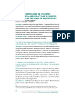 A Representatividade de Mulheres Nas Instâncias Legislativas e o Conceito de Política de Presença de Anne Phillips