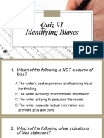 Quiz 1 - Identifying Biases