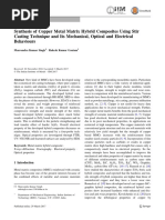 Synthesis of Copper Metal Matrix Hybrid Composites Using Stir Casting Technique and Its Mechanical, Optical and Electrical - TIIM