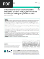 Outcomes and Complications of Cerebral Aneurysm Operated On by Eyebrow Incision According To Aneurysm Type and Location