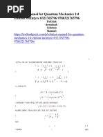 Quantum Mechanics 1st Edition McIntyre Solution Manual