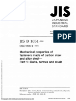 JIS B 1051 (2000) Mechanical Properties of Fasteners Made of Carbon and Alloy Steel - Part 1 - Bolts, Screws and Studs