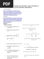 Beginning and Intermediate Algebra 5th Edition by Martin Gay ISN Solution Manual