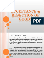 3.2 Acceptance & Rejection of Goods