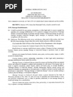 City of Green Bay Massage Ordinance