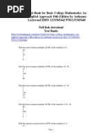 Basic College Mathematics An Applied Approach 10th Edition by Aufmann Lockwood ISBN Test Bank