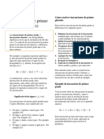 Inecuaciones de Primer Grado (O Lineales)