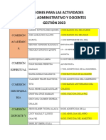 Comisiones de Docentes para Las Actividades 2023