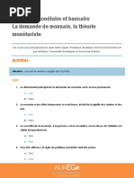 EconomieMonetaireBancaire Ch3 L2 TheorieMonetaire Activite Corrige