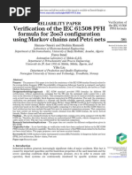 Verification of The IEC 61508 PFH Formula For 2oo3 Configuration Using Markov Chains and Petri Nets