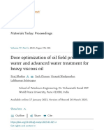 Dose Optimization of Oil Field Produced Water and Advanced Water Treatment For Heavy Viscous Oil - ScienceDirect