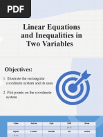 Linear Equations and Inequalities in Two Variables