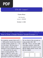 STA - 319 - Lecture II