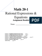 Rational Expressions - Assignment Booklet