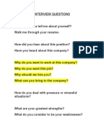 Class - Job Interview Questions