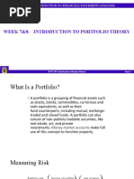 Week 7 Week 8 - Intro To Portfolio Theory