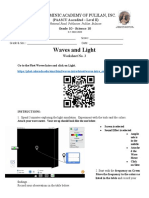 Worksheet No. 1 - Phet Waves and Light