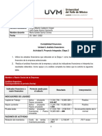 Nombre o Razón Social de La Empresa: Análisis Financiero Correspondiente Al Periodo (Fecha)