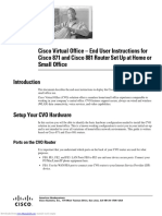 Cisco Virtual Office - End User Instructions For Cisco 871 and Cisco 881 Router Set Up at Home or Small Office